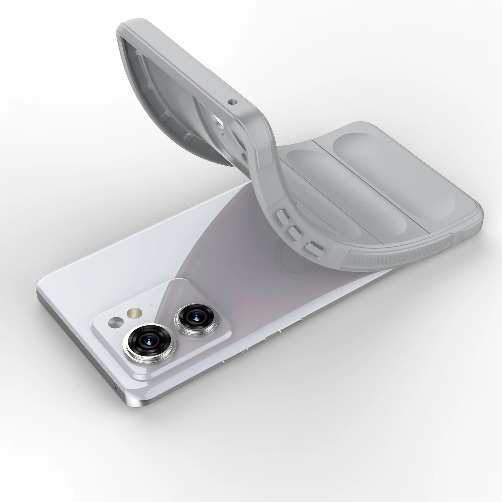 DL3 Mobilak Silicone Case for Motorola Edge 40 5G Heavy Duty Protective [Slim Fit] Shockproof Soft Flexible Protective Design Shock-Absorption TPU Cover With Camera Protection - Gray