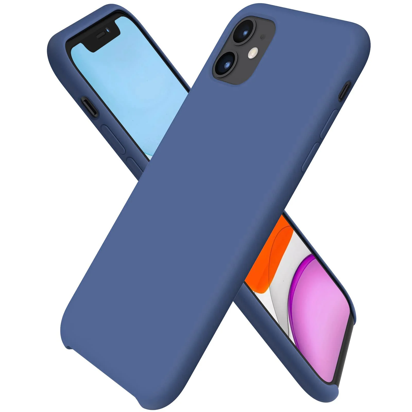 DL3 Mobilak Liquid Silicone Case for iPhone 11 (6.1 Inch), Shock-absorbing protection, Scratch-resistant surface, Soft microfiber lining - A.Royal Blue