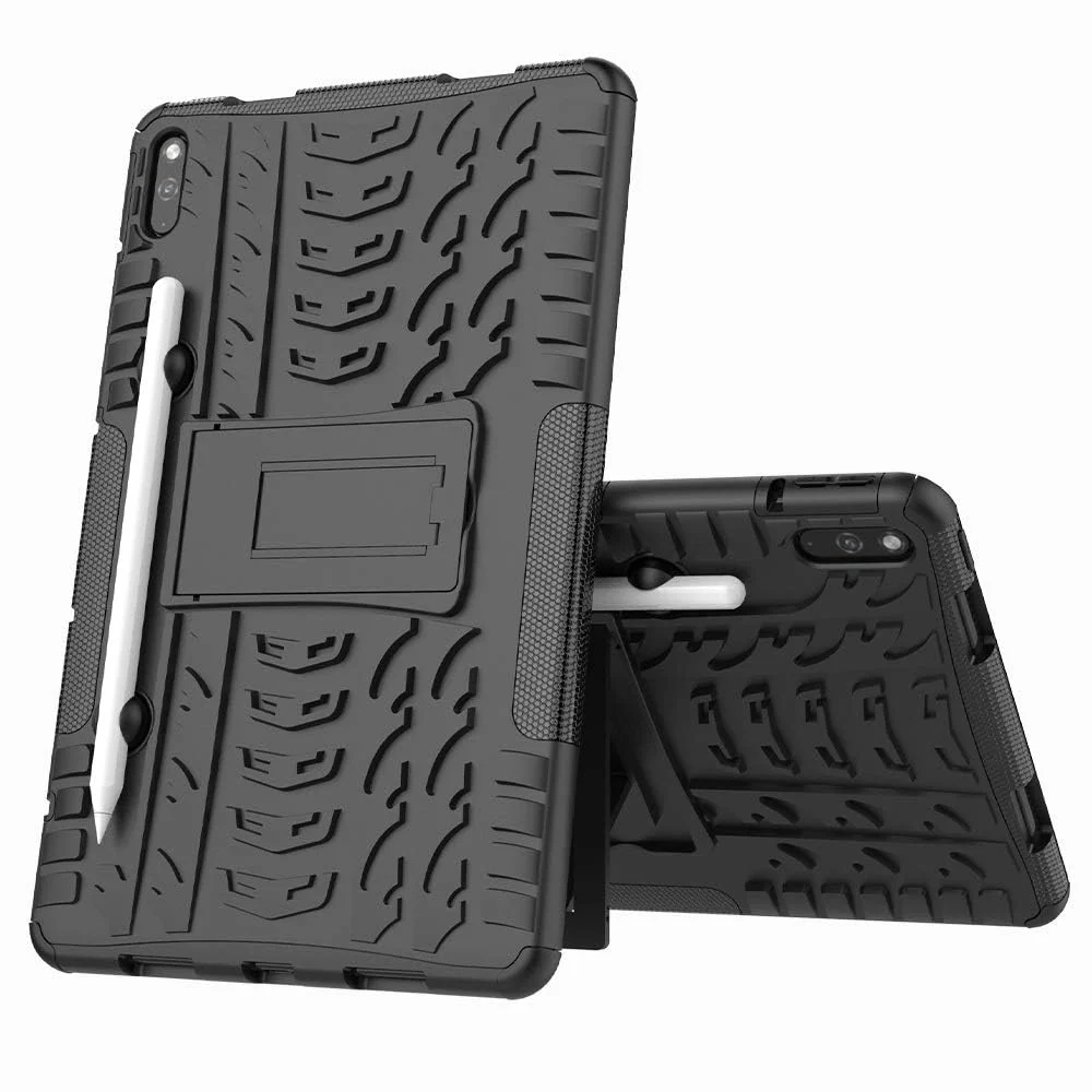 DL3 Mobilak Case For Huawei Matepad 10.4 Inch 2022/2020 tablet, Hybrid Rugged Armor Heavy Duty 2 in 1 TPU + PC Combo Dual Layer Shockproof Case with Kickstand - Black