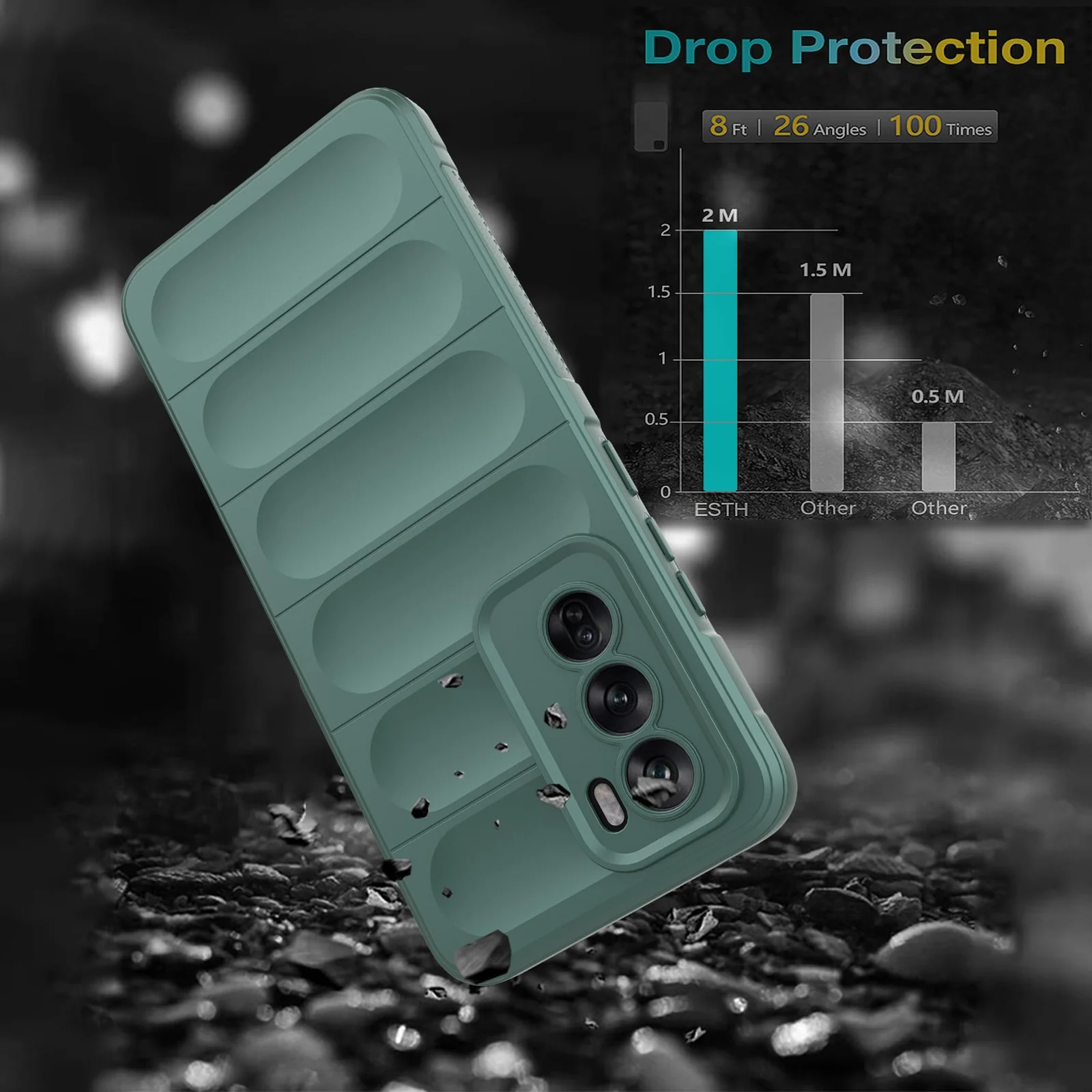 DL3 Mobilak Silicone Case for OPPO Reno 12 5G Heavy Duty Protective [Slim Fit] Shockproof Soft Flexible Protective Design Shock-Absorption TPU Cover With Camera Protection - Green