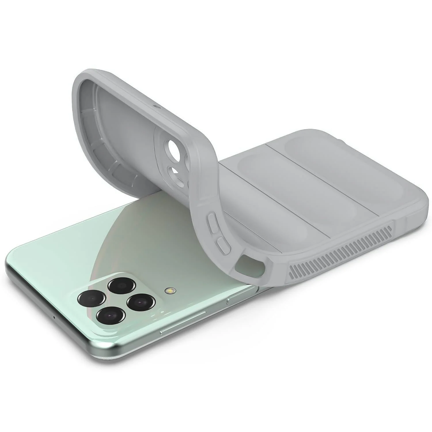 DL3 Mobilak Flexible Silicone and TPU Protective Case with Camera Protection for Samsung Galaxy M33 5G - Gray