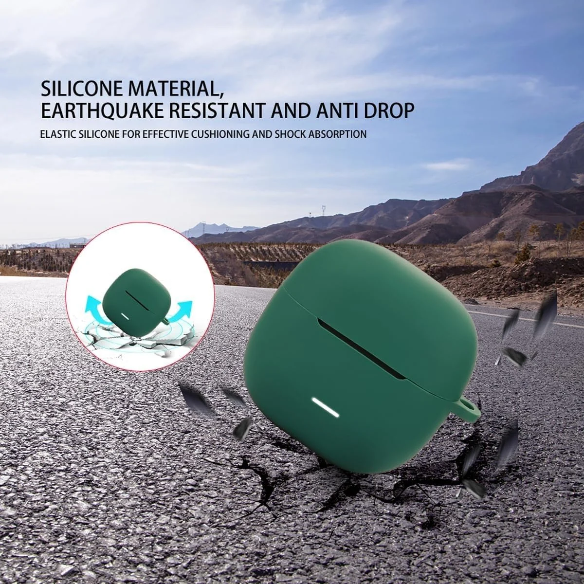 DL3 Mobilak Silicone Cover Case Compatible with Xiaomi Redmi buds 6 Lite Portable Protective Case Cover With Keychain For Xiaomi Redmi buds 6 Lite - Green