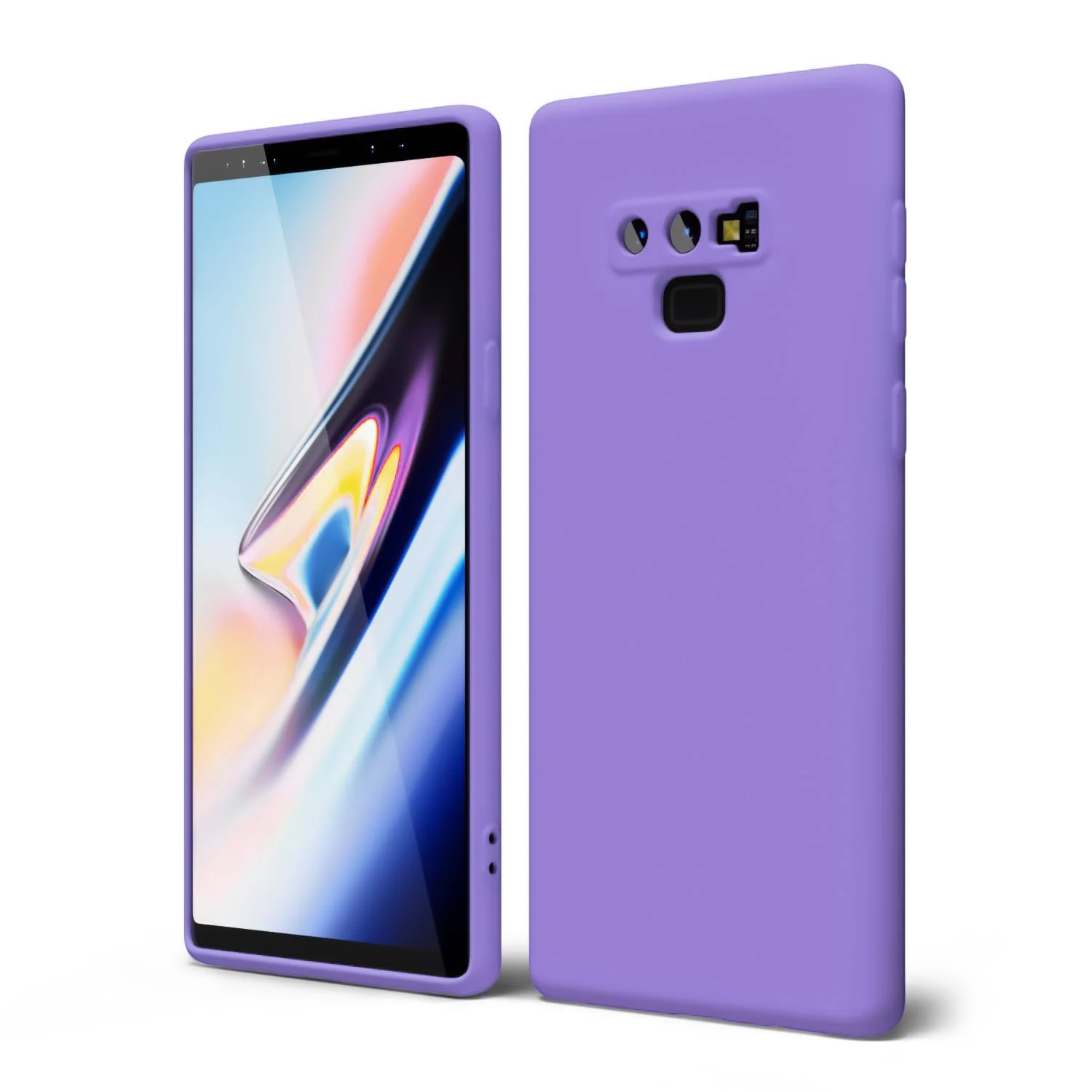 DL3 Mobilak Soft Silicone Protective Case for Samsung Galaxy Note 9 with Microfiber Lining and Shockproof Design - Light Purple