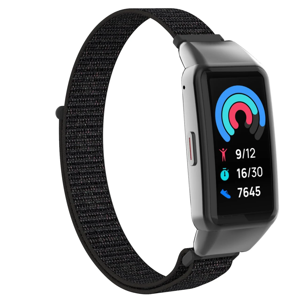 DL3 Mobilak Nylon Band for Honor Band 6/Huawei Band 6 Pro/Huawei Band 6, Nylon Watch Strap Sport Wristband Soft Replacement Watch Strap Adjusable Wrist for Women Men - Black Red