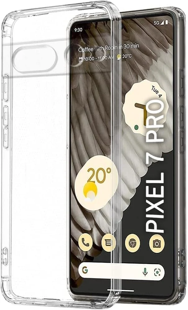 DL3 Mobilak Case Compatible with Google Pixel 7 Pro Case Crystal Soft TPU Gel Case Flexible Silicone Anti-Scratch Camera Protection TPU Cover - Clear
