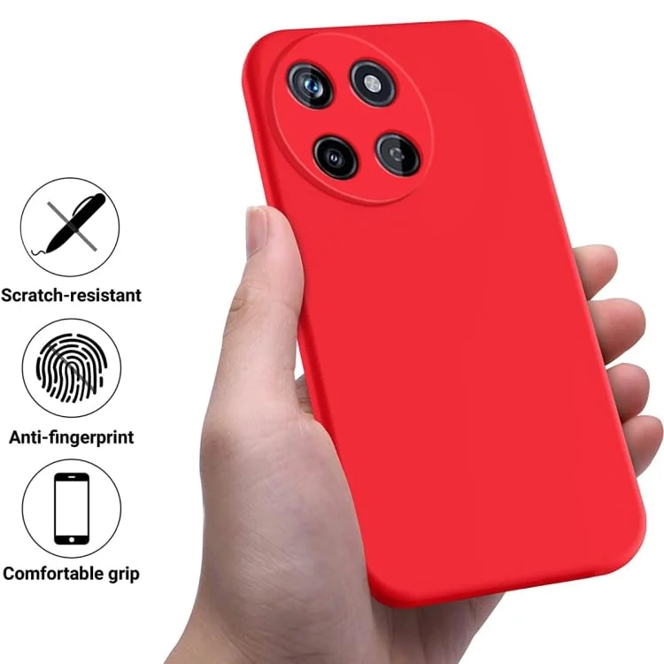 DL3 Mobilak Liquid Silicone Protective Case for realme 11 4G with Microfiber Lining and Shockproof Design - Red