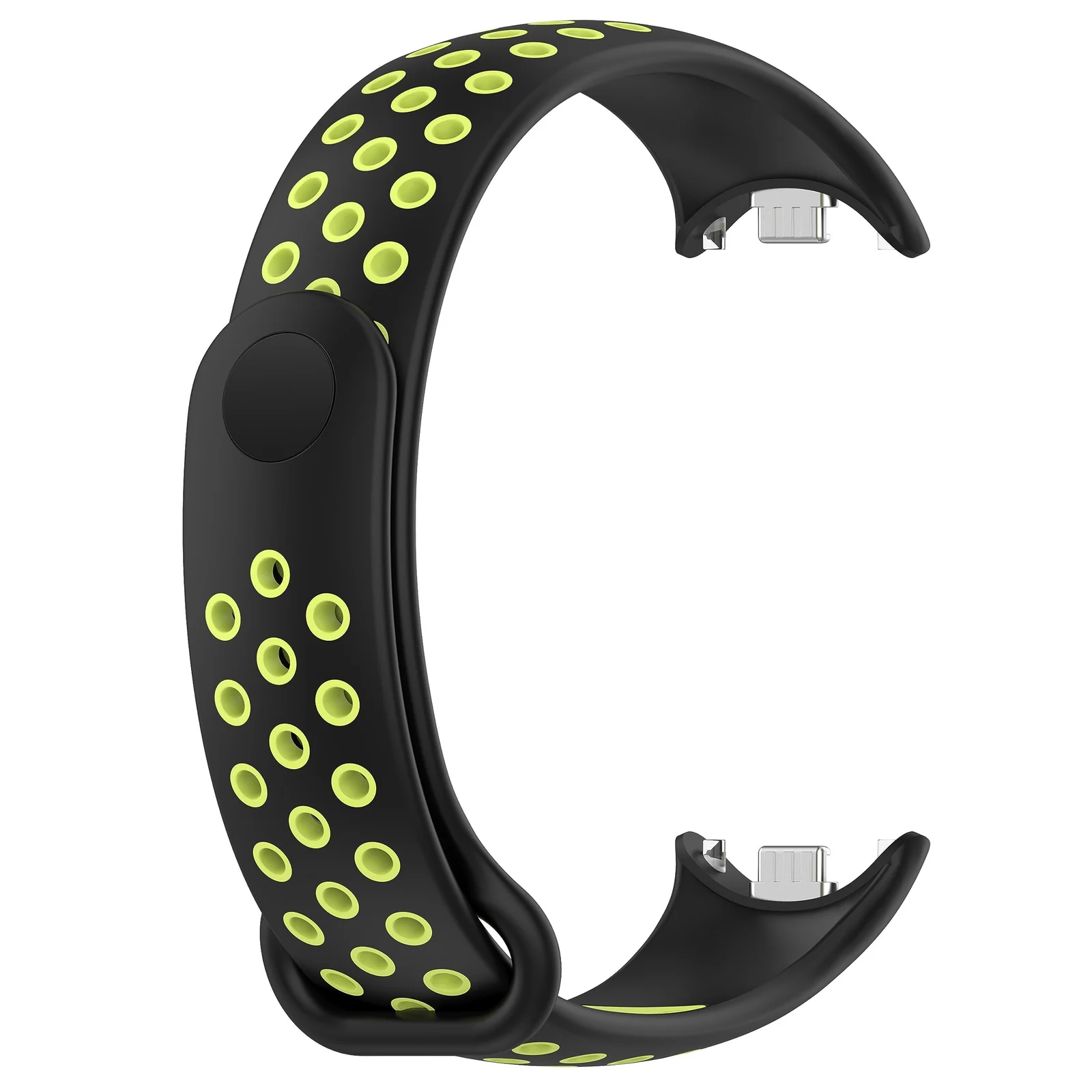 DL3 Mobilak Strap for Xiaomi Mi Band 9 / Mi Band 8, Breathable Sport Silicone Watch Band Strap, Replacement Bracelet Wristband Wrist Strap for Xiaomi Smart Band 9/Xiaomi Smart Band 8 Watch Accessories - Black Lime