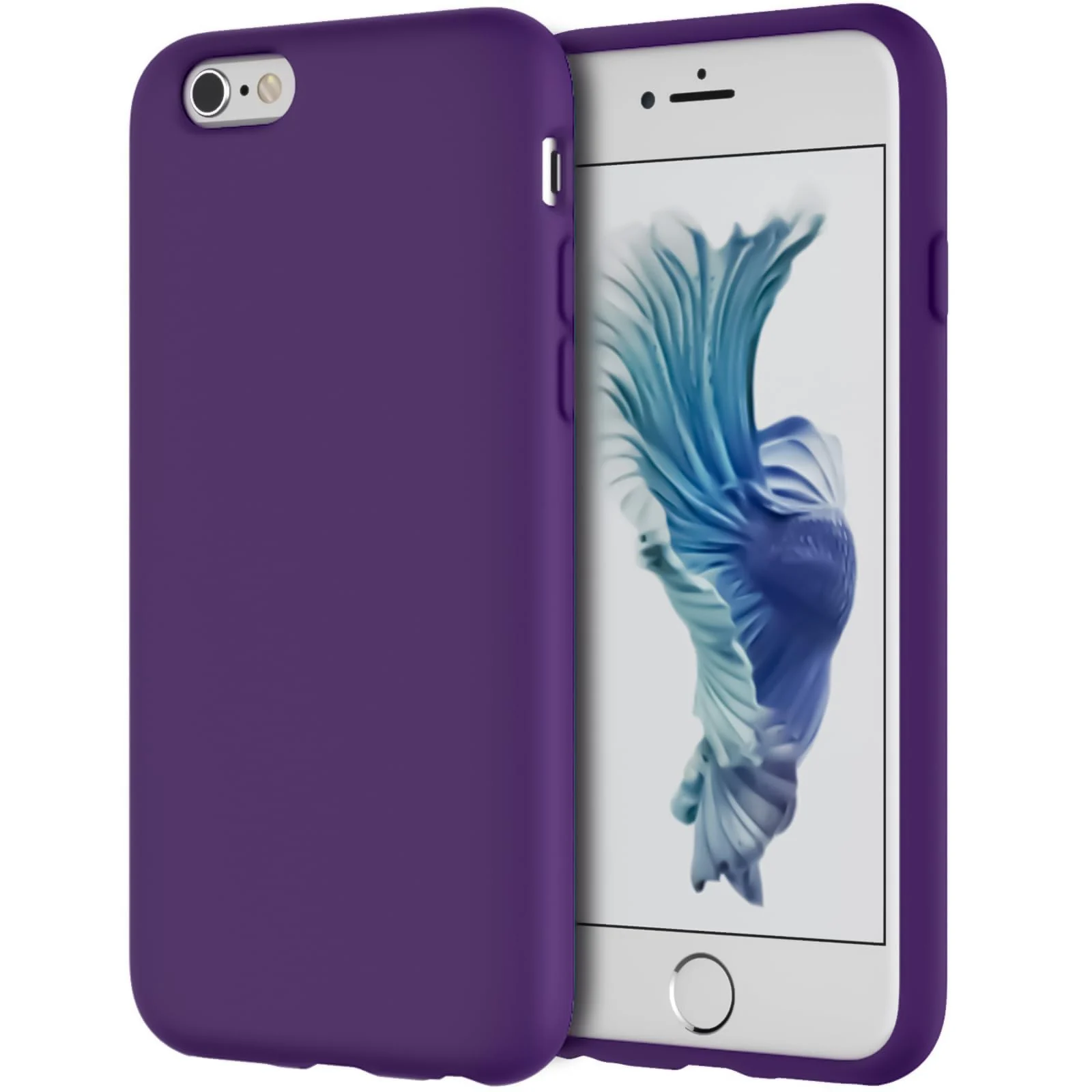 DL3 Mobilak Liquid Silicone Protective Case for iPhone 6 / 6S with Camera Protection and Microfiber Lining - Violet