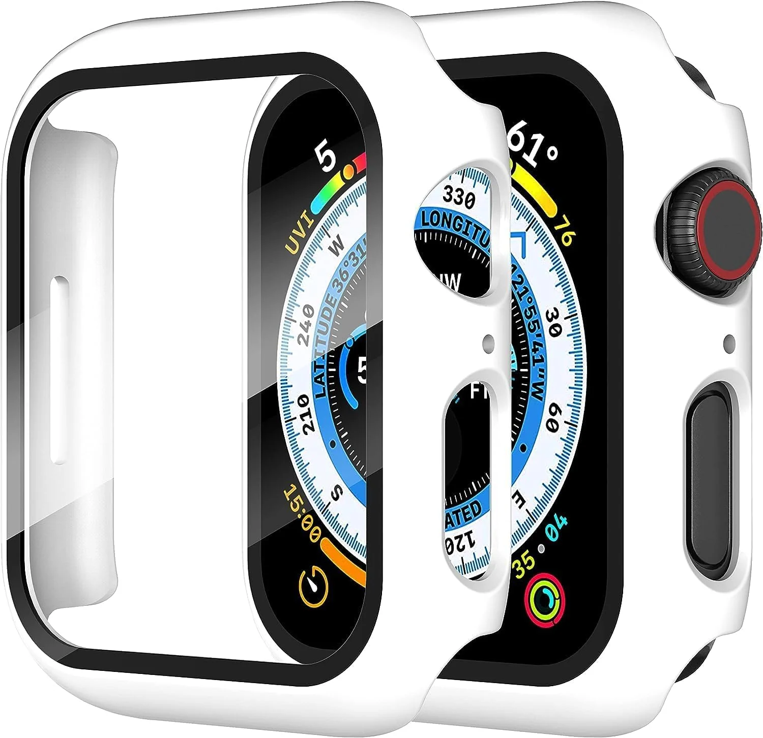 DL3 Mobilak Hard Case Designed for Apple Watch Series 8/7/6/5/4/Series SE/SE 2 44mm, Built-in 9H [HD Clear] Tempered Glass Screen Protector, [Full Protection] Slim Cover for 44mm