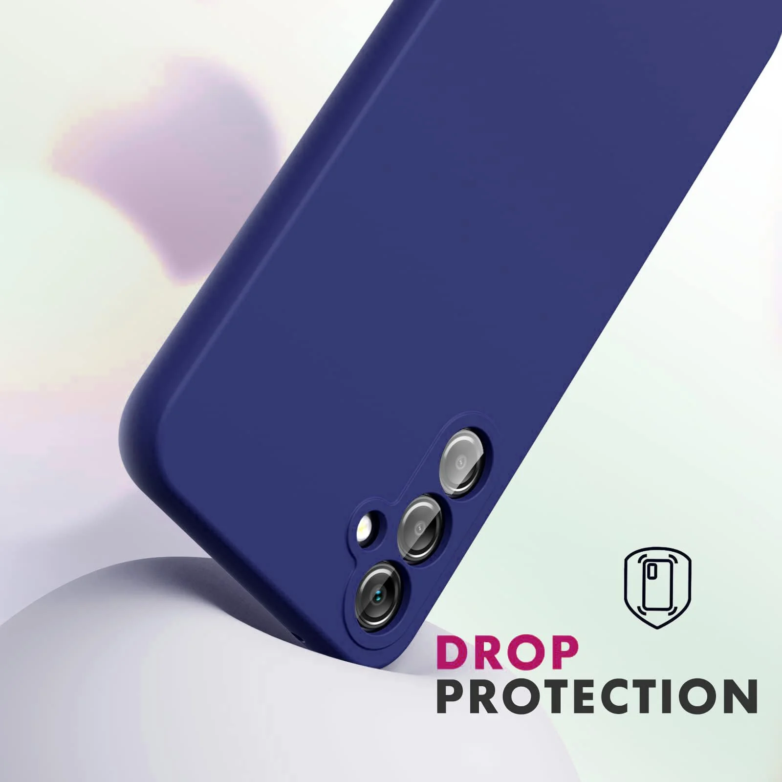 DL3 Mobilak Soft Silicone Protective Case for Samsung Galaxy A54 5G with Microfiber Lining and Shockproof Design - Blue