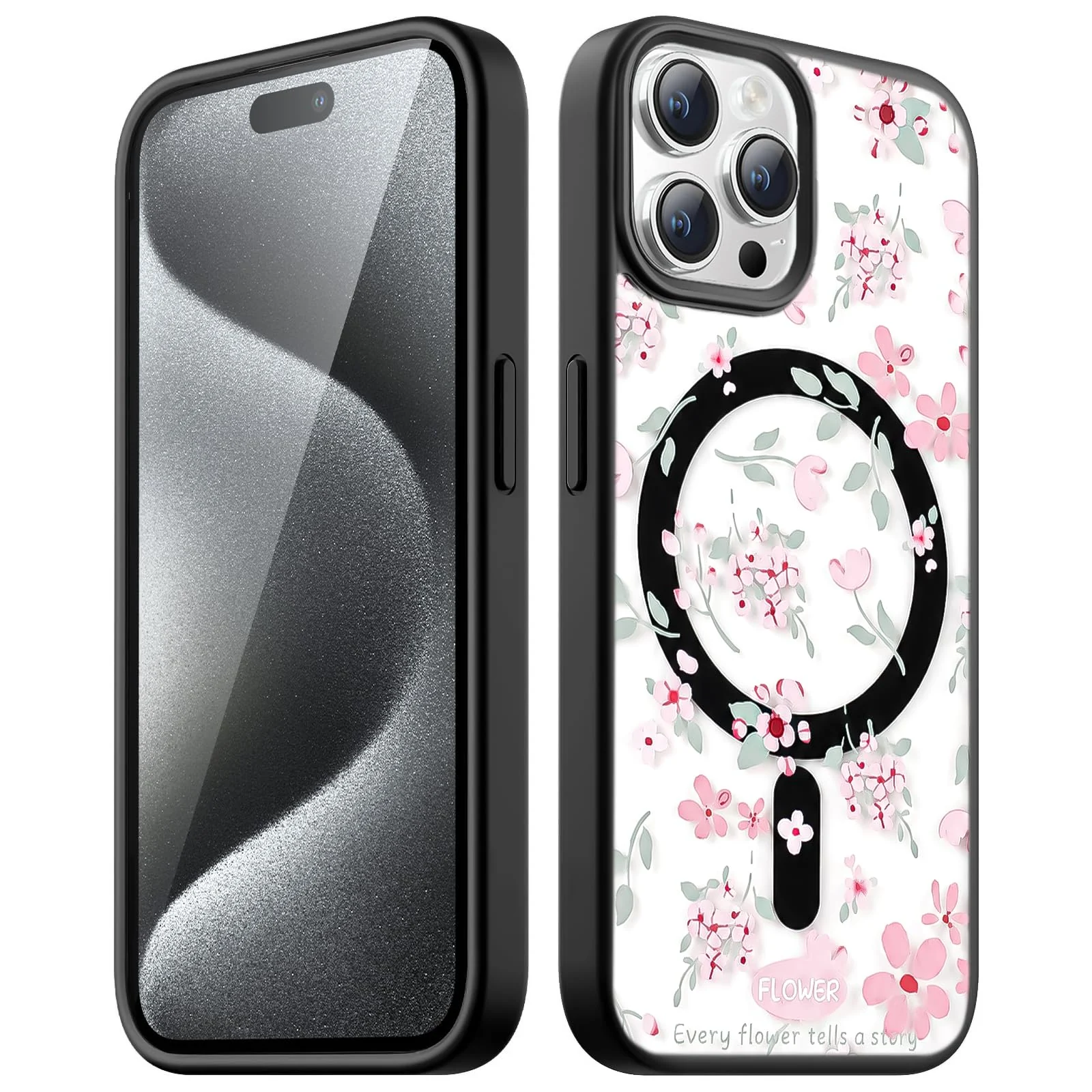 Dl3 Mobilak Case Magnetic Crystal Clear for iPhone 15 Pro Max (6.7 Inch) Case, [Compatible with MagSafe] (Deep Purple)