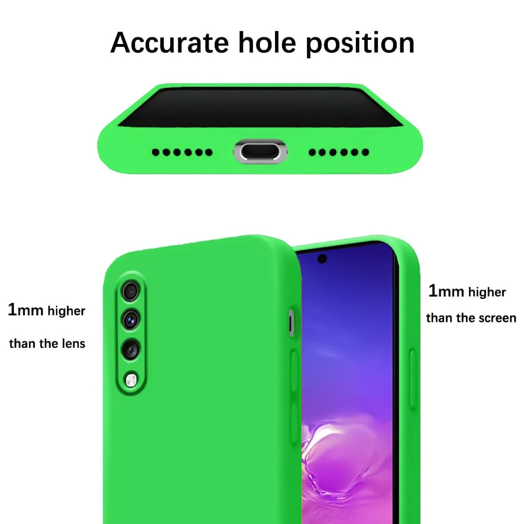 DL3 Mobilak Silicone Protective Case for Samsung Galaxy A70 / A70s, Shock-absorbing protection, Scratch-resistant surface, Soft microfiber lining - Neon Green