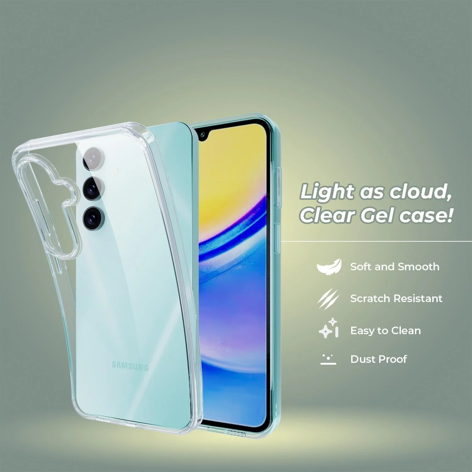 DL3 Mobilak Case Compatible with Samsung Galaxy A16 5G / 4G 6.5-Inch Case Crystal Soft TPU Gel Case Flexible Silicone Anti-Scratch TPU Cover - Clear