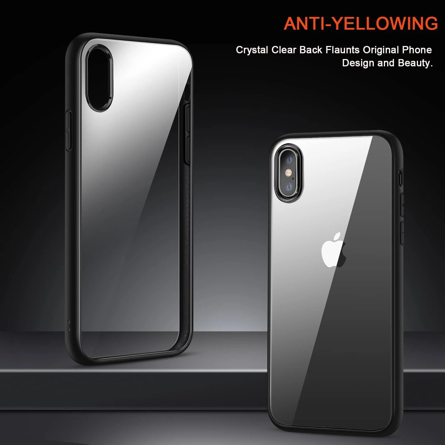 DL3 Mobilak Clear PC and TPU Protective Case for iPhone XS Max with Shockproof Design and Anti-Yellowing Design - Black