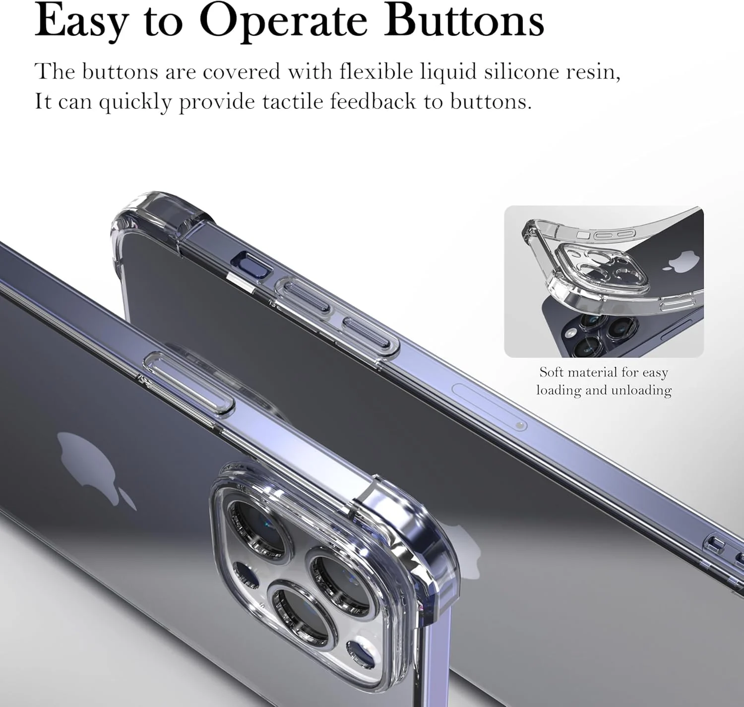 DL3 Mobilak Case Compatible with iPhone 12 Pro Max 6.7, Cover Silicone Transparent TPU Gorilla Anti-shock Shockproof Corners - Clear