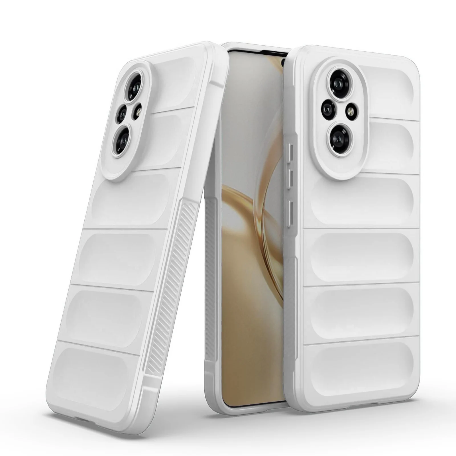 DL3 Mobilak Silicone Case for Honor 200 Pro 5G Heavy Duty Protective [Slim Fit] Shockproof Soft Flexible Protective Design Shock-Absorption TPU Cover With Camera Protection - White