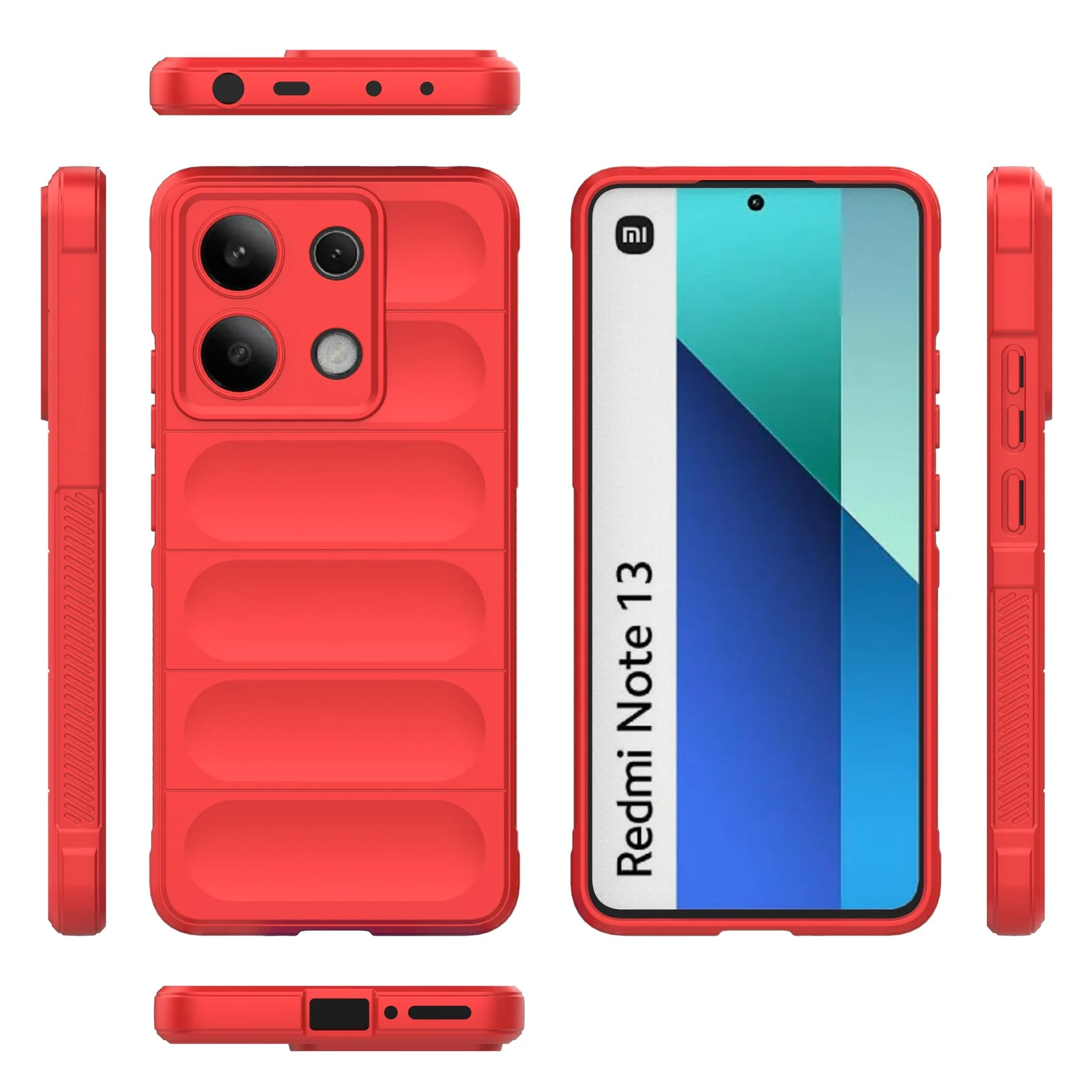 DL3 Mobilak Rugged Protective Case for Xiaomi Redmi Note 13 4G, Camera protection, Shock-absorbing protection, Non-slip grip - Red