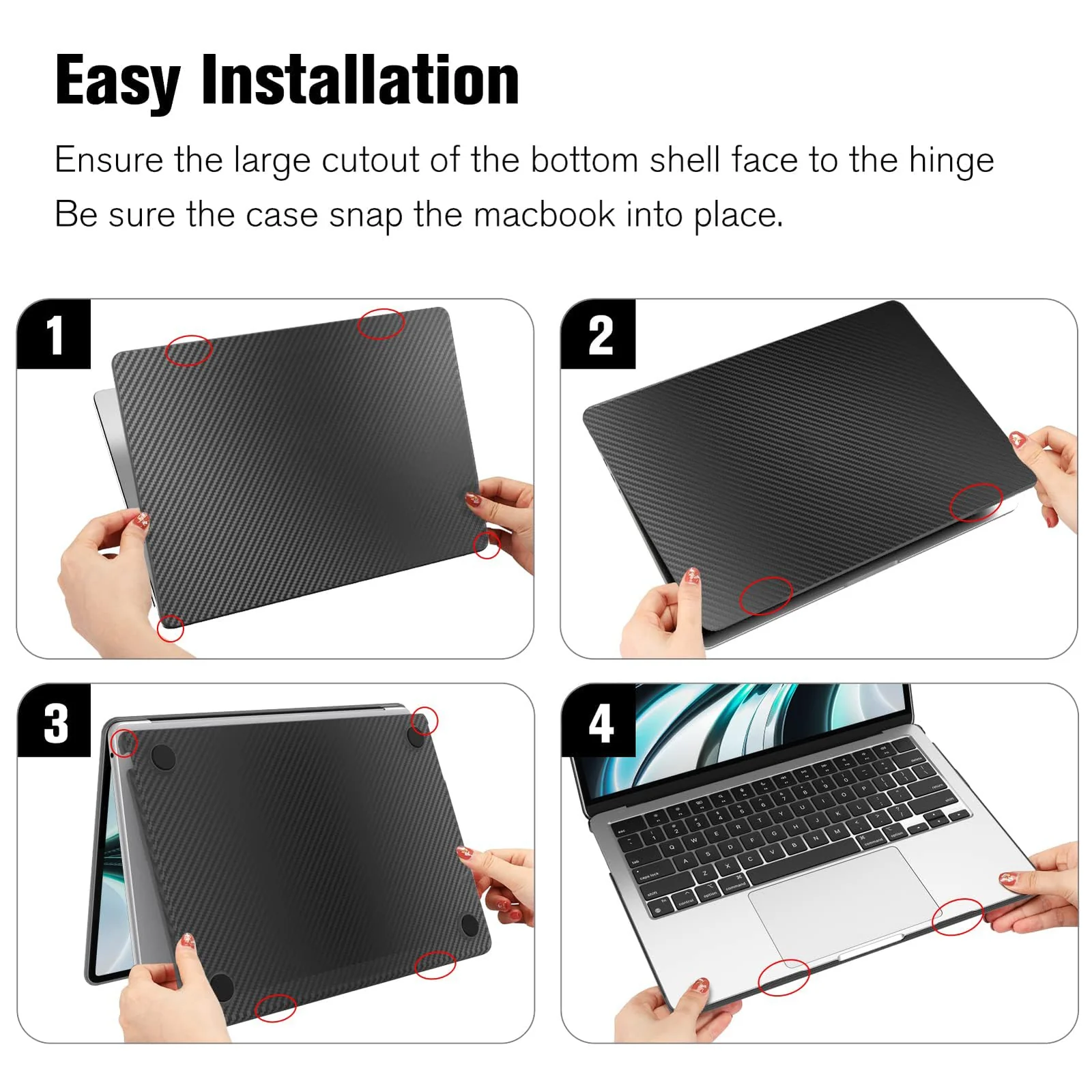 DL3 Mobilak Compatible with MacBook Air 13 inch Case 2022 2021 2020 2019 2018 Release A2337 M1 A2179 A1932 Touch ID, Plastic Hard Shell Case Cover Compatible with MacBook Air 13.3 inch - Carbon Fiber