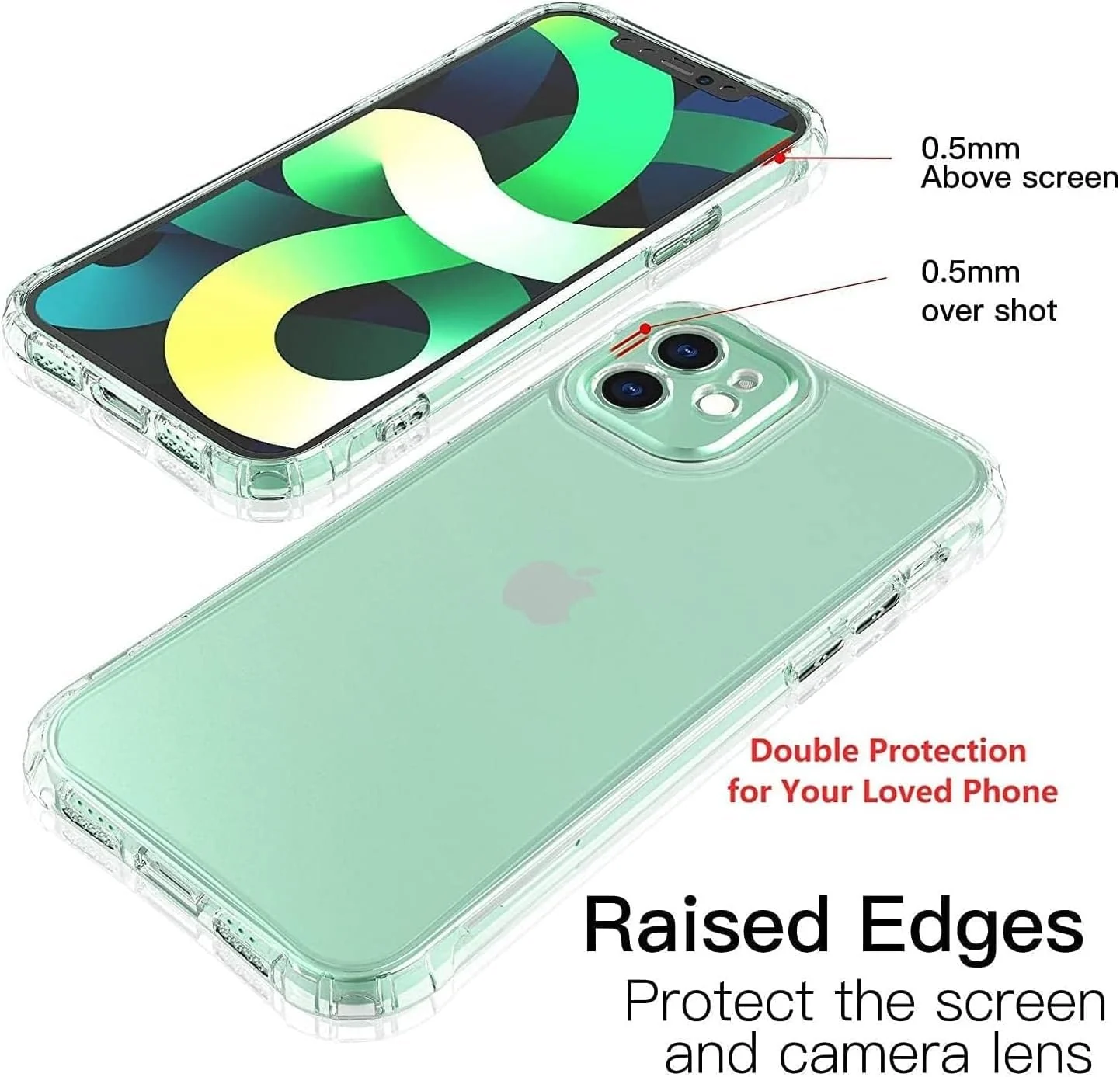 DL3 Mobilak Clear TPU Protective Case for iPhone with Camera Protection and Shockproof Design - Clear