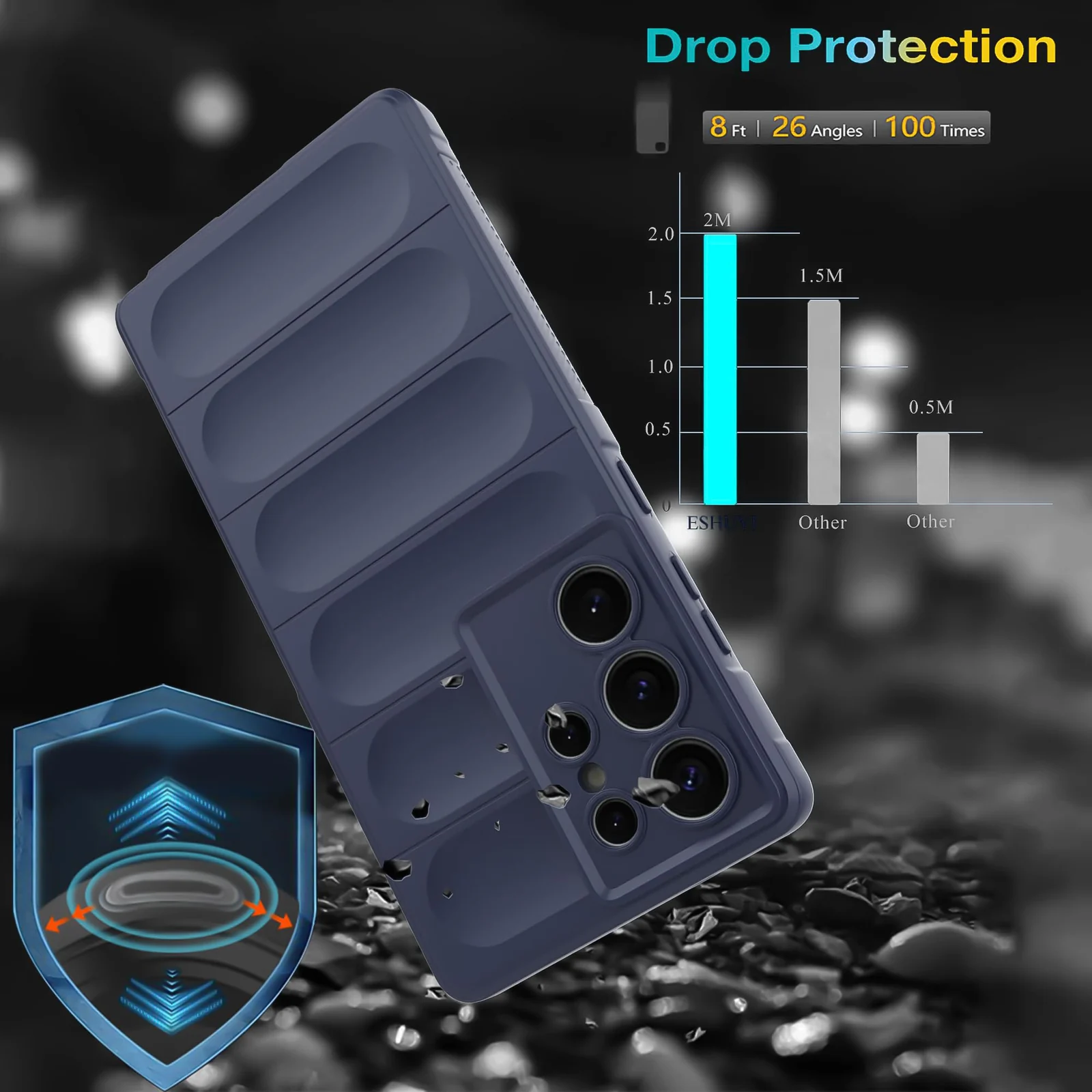 DL3 Mobilak Flexible Silicone and TPU Protective Case with Camera Protection for Samsung Galaxy S25 Ultra - Blue