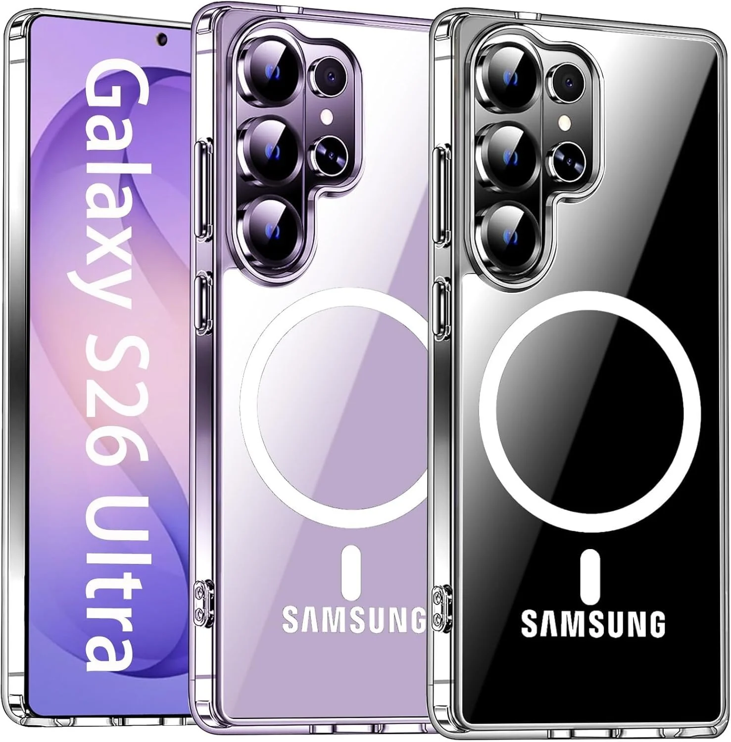 DL3 Mobilak for Samsung Galaxy S26 Ultra Case [Compatible with MagSafe] [Strong Magnet] [Non-Yellowing] Magnetic Slim Thin Bumper Phone Cover, Lightweight, and Durable - Clear