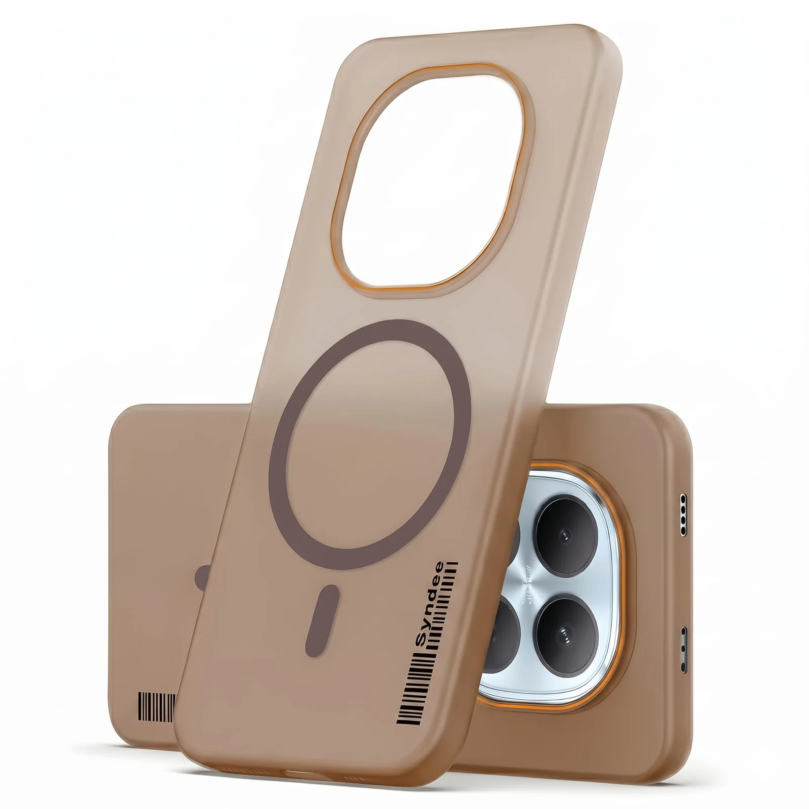DL3 Mobilak Translucent Matte Case for Xiaomi Redmi Note 15 5G / 4G / Poco M8 5G, Compatible with MagSafe accessories, Shock-absorbing protection, Integrated ring holder - Brown