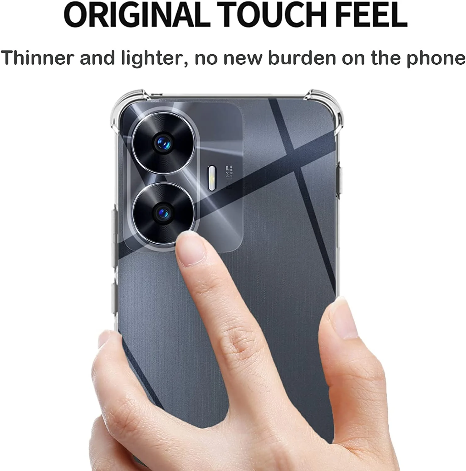 DL3 Mobilak Case Compatible with realme C55, Cover Silicone TPU Gorilla Anti-shock Protector Camera Shockproof Corners - Clear