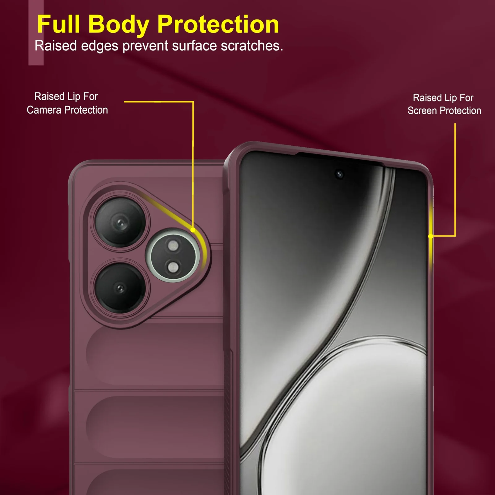 DL3 Mobilak Flexible Silicone and TPU Protective Case with Camera Protection for realme GT6 / GT Neo6 / GT Neo 6 SE / GT 6T - Wine Red