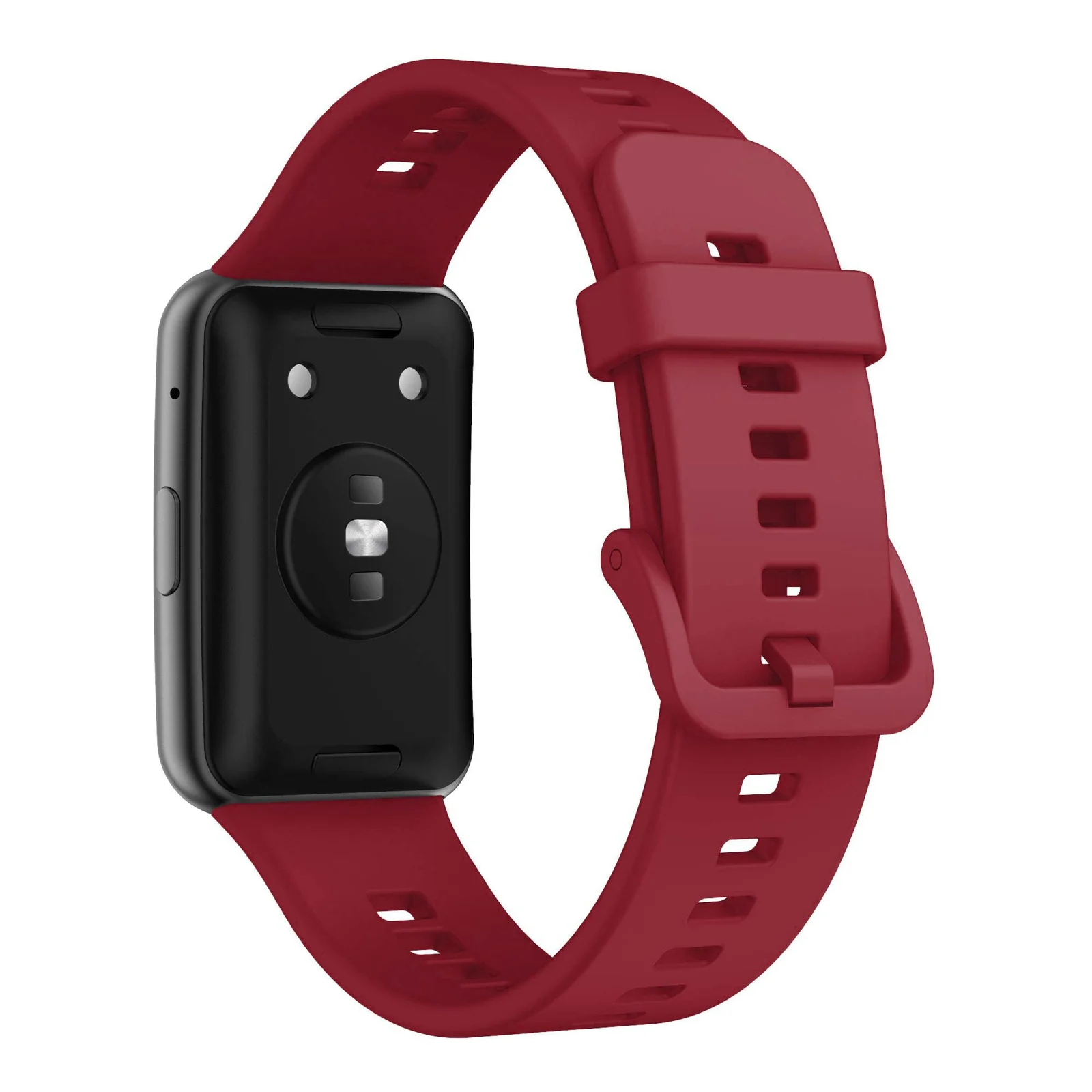 DL3 Mobilak Silicone Strap for Huawei Watch Fit, Soft Band Breathable Ultra-Light Waterproof Durable Adjustable Replacement Wristband - Dark Red