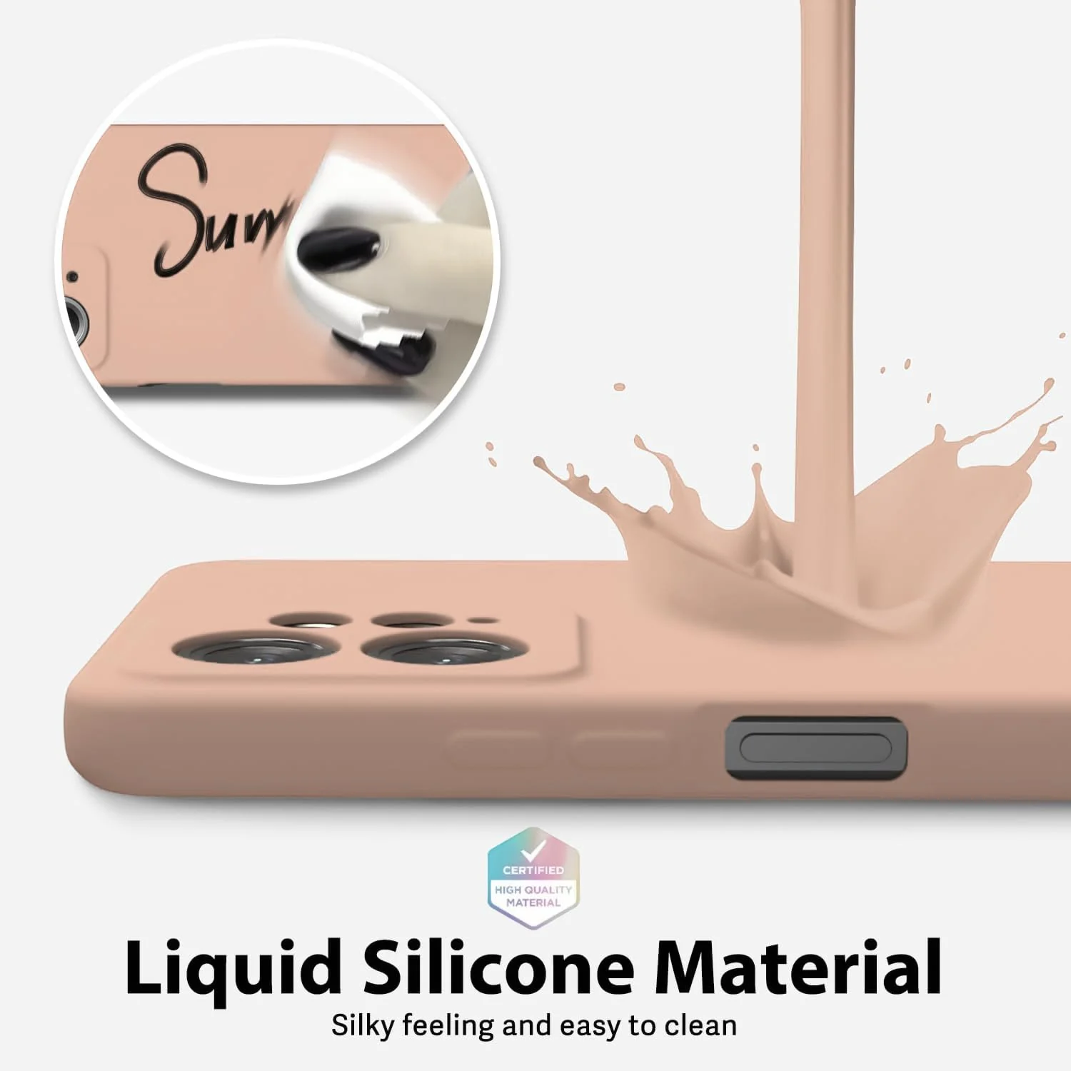 DL3 Mobilak Liquid Silicone Protective Case with Soft Microfiber Lining with Full Camera Protection for OPPO Reno 8 4G / Reno 7 4G / F21 Pro 4G / F21S Pro 4G - Light Orange