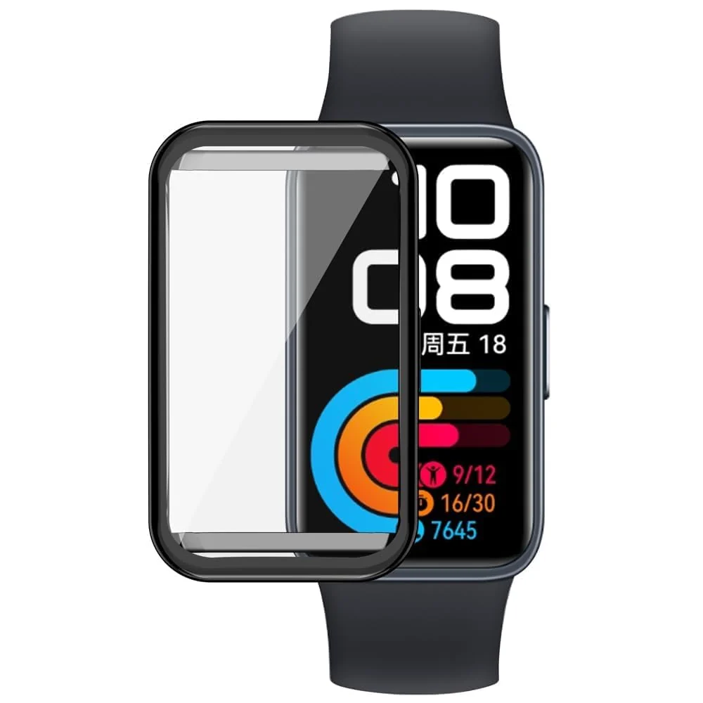 DL3 Mobilak Case for HUAWEI Band 9 / HUAWEI Band 8 TPU Silicon All-Around Screen Protector Cover Bumper Protector Full Cover Screen Protection - A. Black