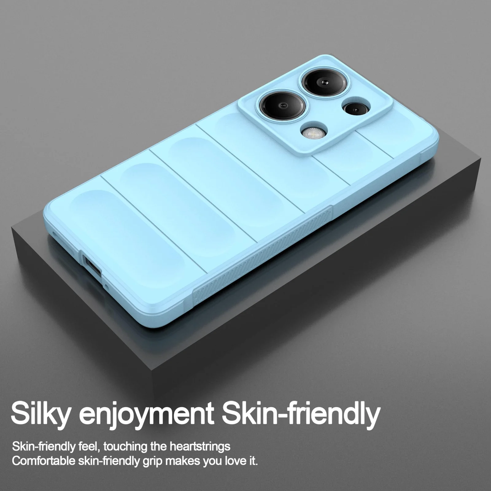 DL3 Mobilak Flexible Silicone and TPU Protective Case with Camera Protection for Xiaomi Redmi Note 13 Pro 4G / Poco M6 Pro 4G - Baby Blue