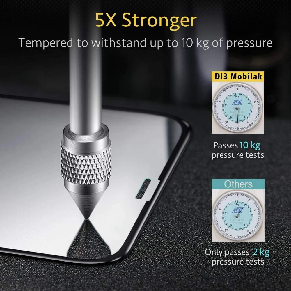 DL3 Mobilak for iPhone 11 Pro Max/iPhone XS Max 6.5 Tempered Glass Screen Protector, 9H Hardness Anti-Scratch Tempered Glass flim, Case Friendly, Anti-Scratch - Black