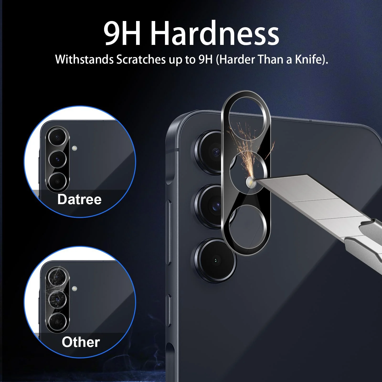 DL3 Mobilak Samsung Galaxy A25 Camera Lens Protector Tempered Glass Screen Protector HD [Full Coverage] [Anti-Scratch] Drop Protection Ultra Clear/Thin Lens Protector Case - Black