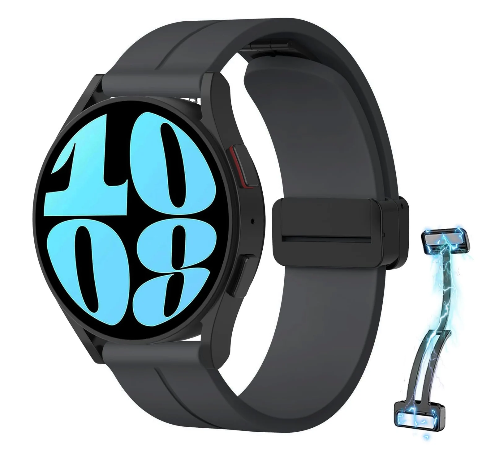 Xiaomi Redmi Watch 5 Active / 5 Lite — DL3 Mobilak 22MM Silicone Band Magnetic Clasp Strap For Xiaomi Redmi Watch 5 Active/5 Lite/Compatible with Samsung Galaxy Watch 46mm/Watch 3 45mm/Gear S3/Huawei watch (GT6 GT5 GT4 GT3 GT2 (Deep)