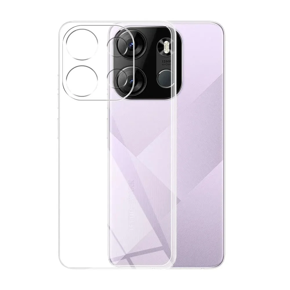 DL3 Mobilak Case Compatible with Tecno Spark Go 2023 Case Crystal Soft TPU Gel Case Flexible Silicone Anti-Scratch Camera Protection TPU Cover - Clear