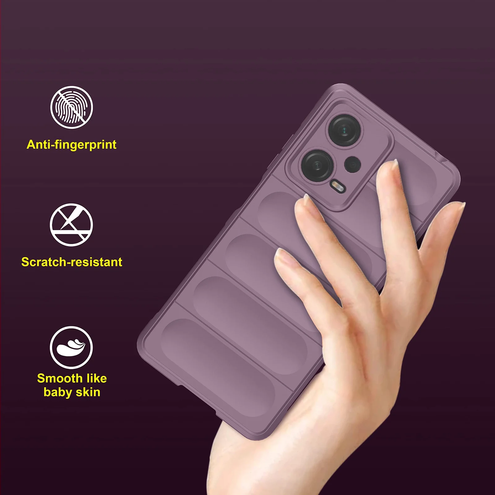 DL3 Mobilak Rugged Protective Case for Xiaomi Redmi Note 12 5G / Poco X5 5G, Camera protection, Shock-absorbing protection, Non-slip grip - Purple