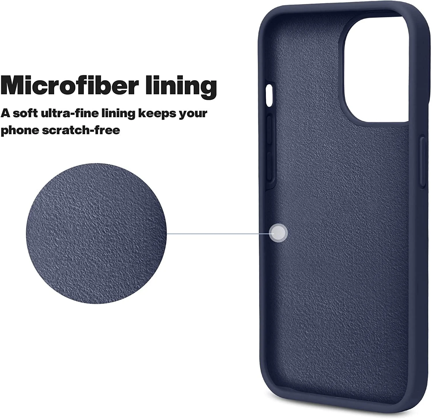DL3 Mobilak Liquid Silicone Protective Case for iPhone 11 Pro (5.8 Inch) with Camera Protection and Microfiber Lining - Dark Blue