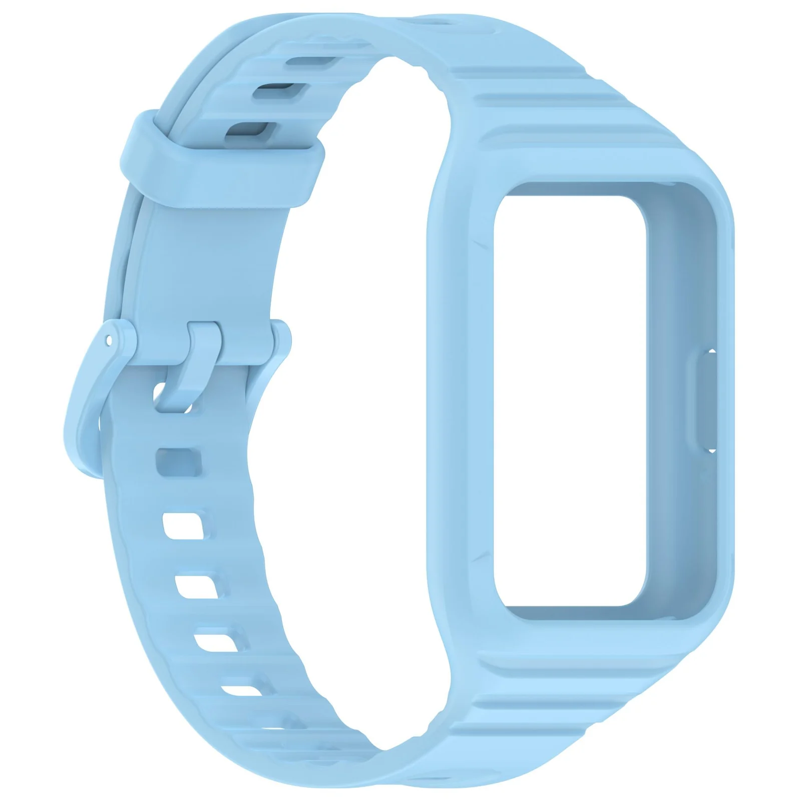 DL3 Mobilak Strap Compatible with Samsung Galaxy Fit 3 SM-R390, Silicone Sport Band Replacement Watchband with Bumper Case for Samsung Galaxy Fit 3, Adjustable Wristband - Sky Blue