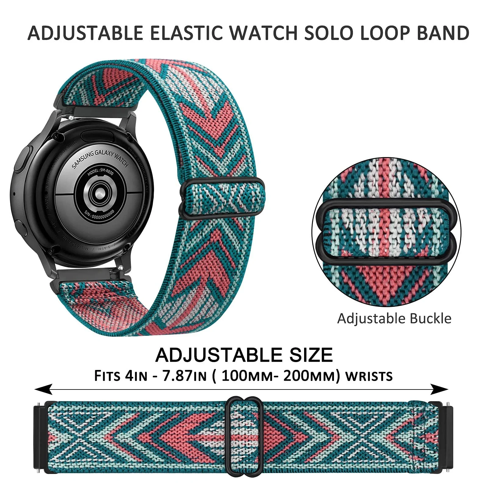 DL3 Mobilak Strap Nylon Loop 22MM Band For Xiaomi Redmi Watch 5 Active/5 Lite/Samsung Galaxy Watch 3 45mm/Watch 46mm/Gear S3/For Huawei watch GT5 GT4 GT3 GT2 GT 46MM/GT2E/GT2 Pro/GT 3 Pro/GT5 Pro - Green Arrow