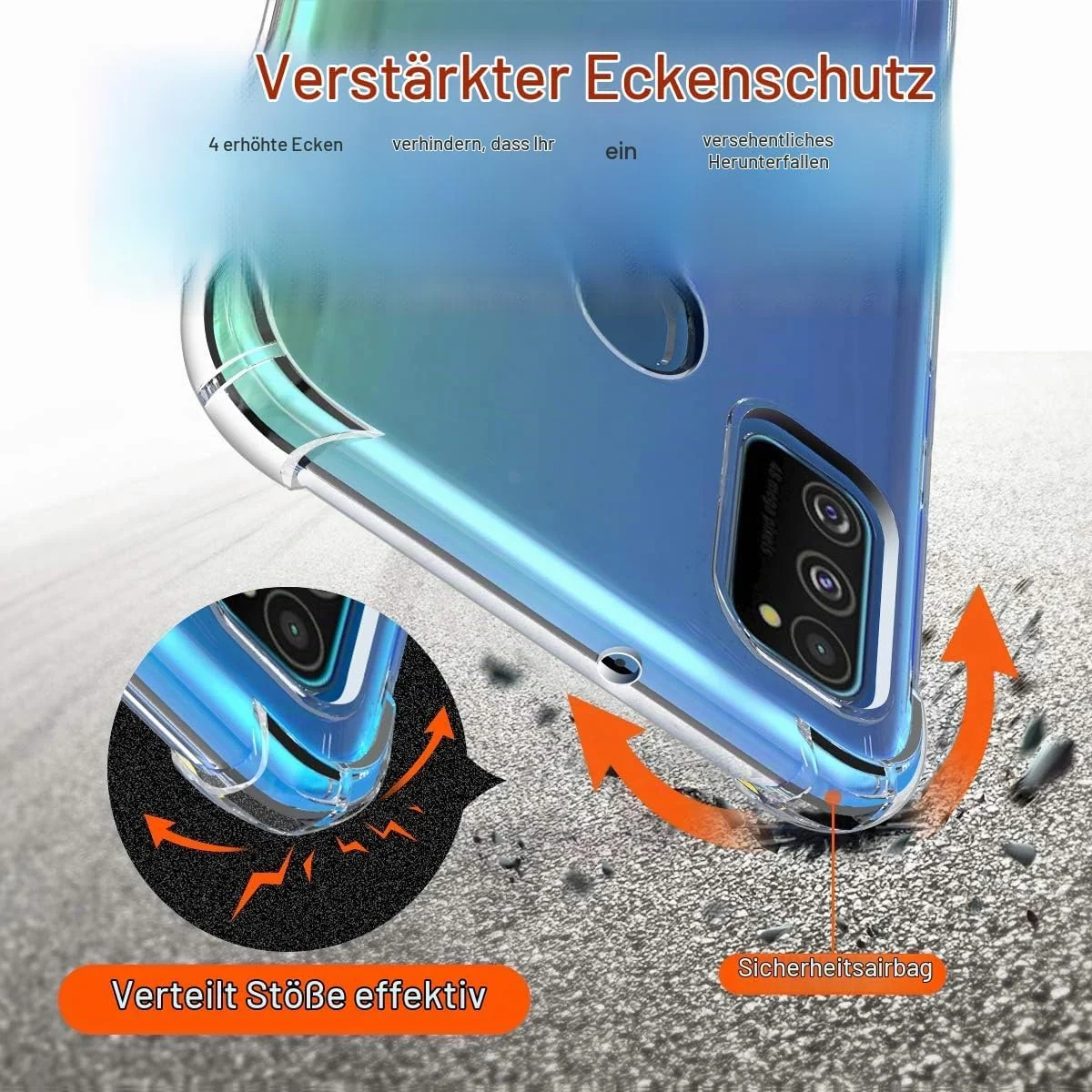 DL3 MOBILAK Clear Soft TPU Phone Case for Samsung Galaxy M30s and M21 - Clear