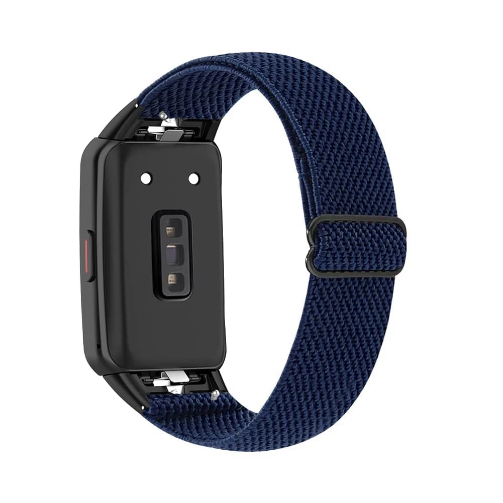 Dl3 Mobilak Elastic Straps Compatible with Honor Band 6/Huawei Band 6 Pro/Huawei Band 6 Men Women, Adjustable Stretchy Bracelets Sport Nylon Replacement Bracelet (Black)