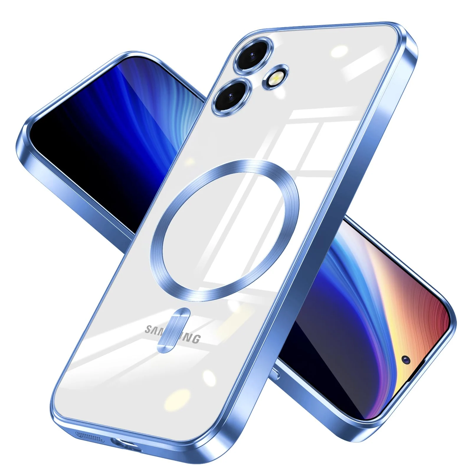 DL3 Mobilak Clear MagSafe-Compatible TPU Case and Camera Lens Protector for Samsung Galaxy A06 - Sierra Blue