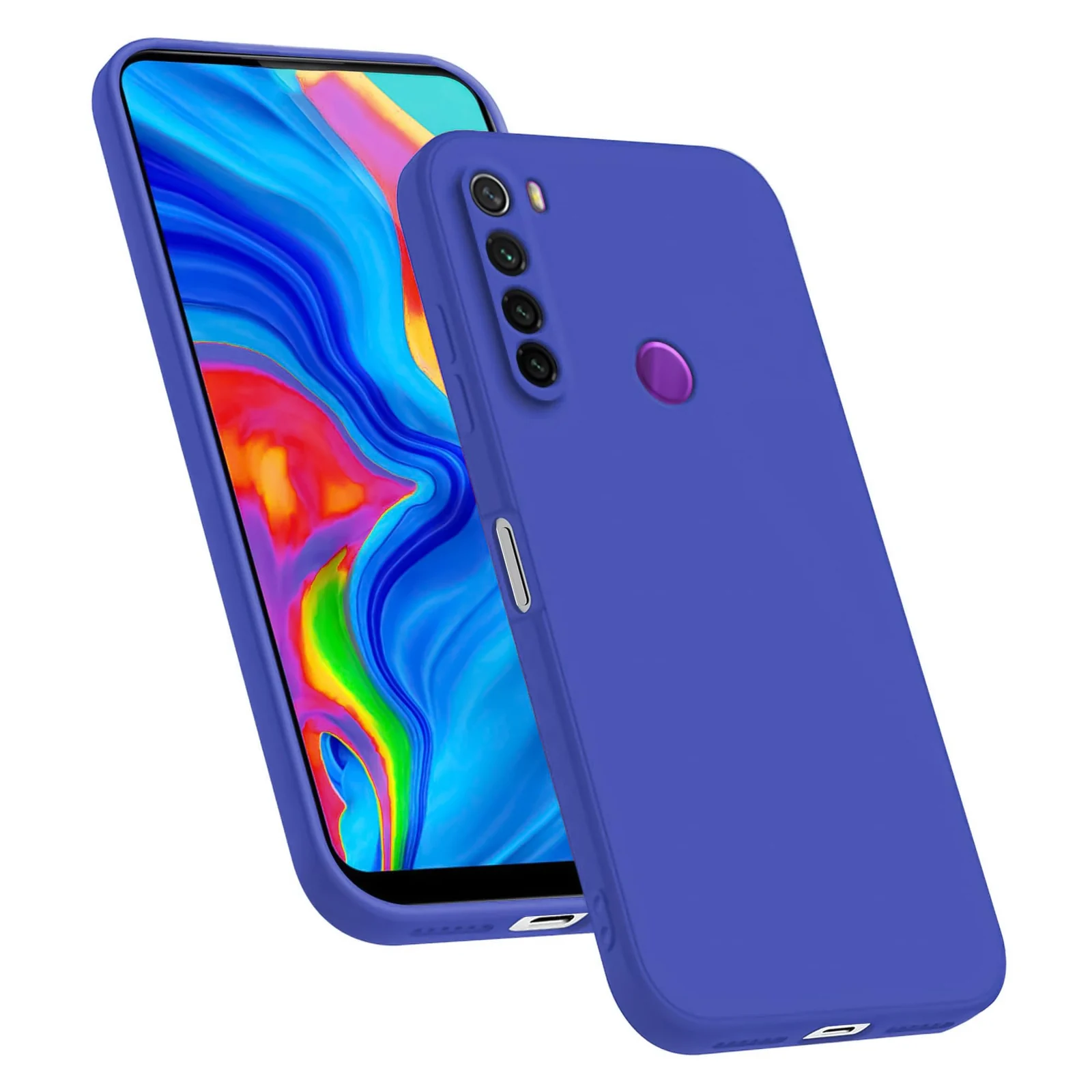 DL3 Mobilak Soft Silicone Protective Case for Xiaomi Redmi Note 8 with Microfiber Lining and Shockproof Design - Light Blue