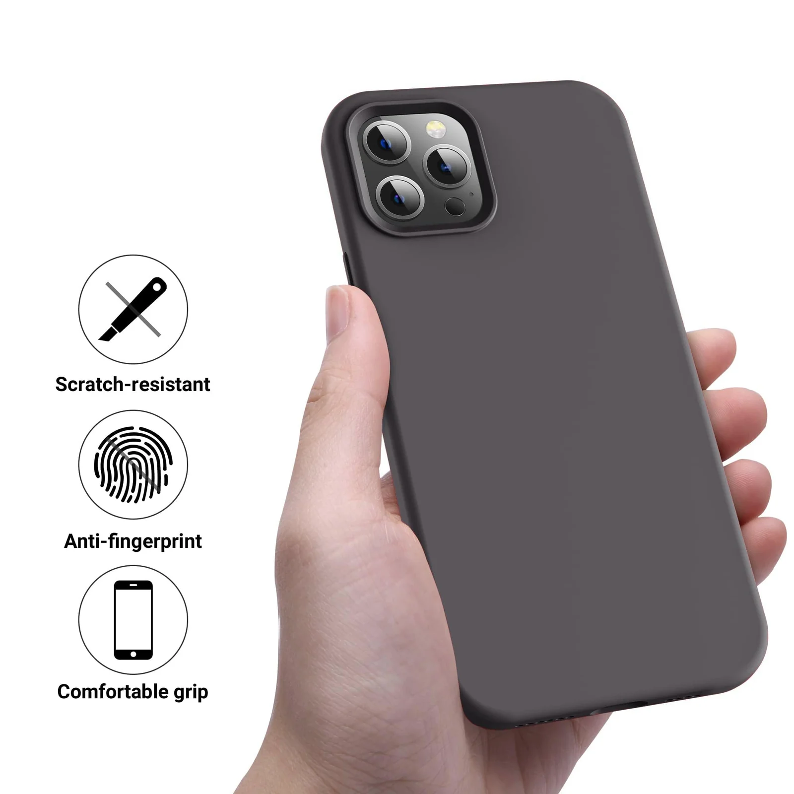 DL3 Mobilak Compatible with iPhone 11 Pro Max (6.5 Inch) Case, Liquid Silicone Case, Full Body Protective Cover, Shockproof, Slim Phone Case, Anti-Scratch Soft Microfiber Lining - Dark Brown