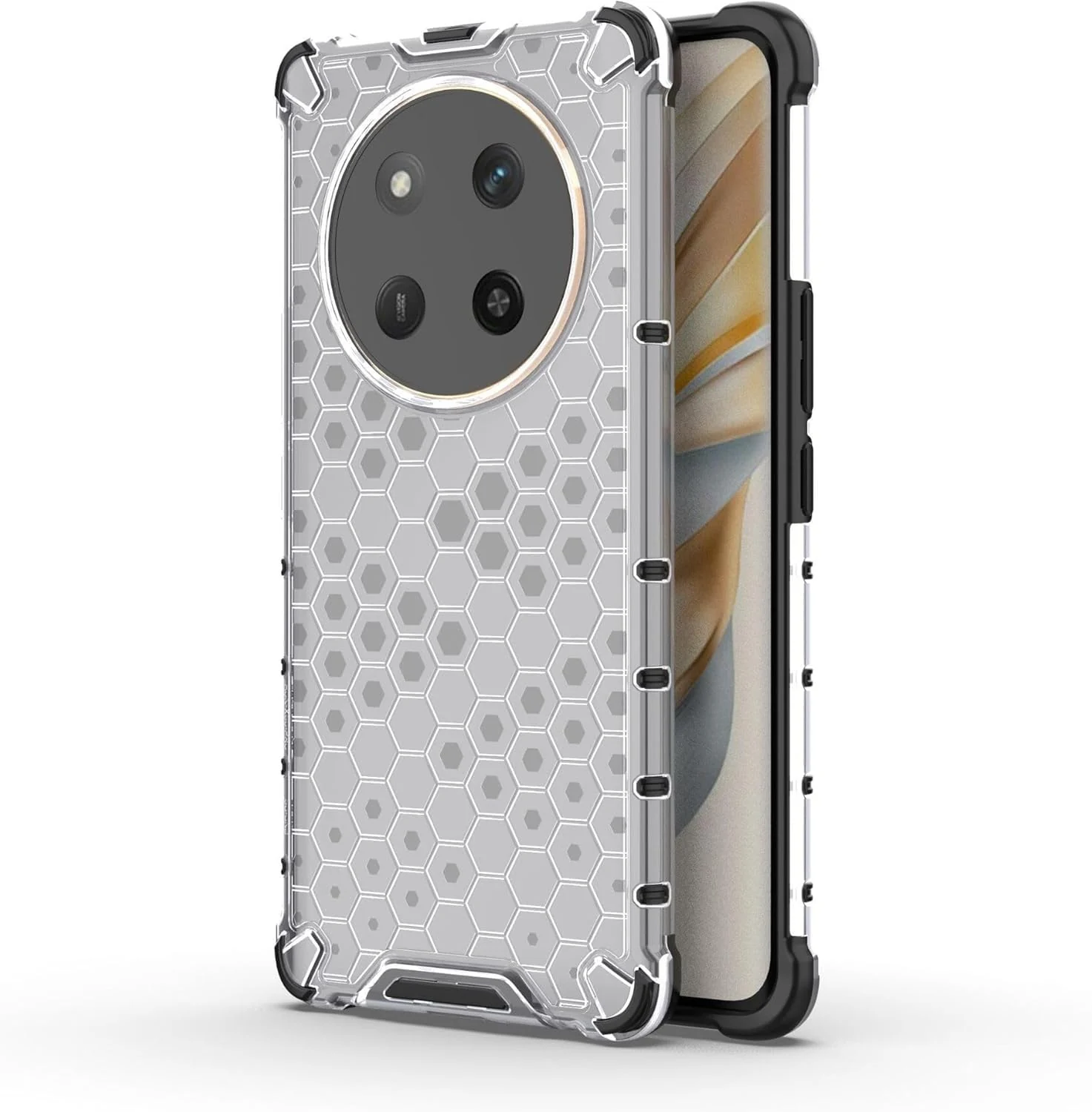 DL3 Mobilak Honeycomb Protective Case for Honor X9C, Shock-absorbing protection, Transparent design, Slim, lightweight profile - Clear