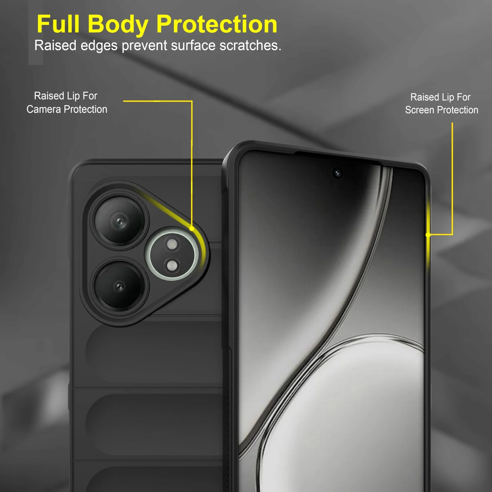 DL3 Mobilak Flexible Silicone and TPU Protective Case with Camera Protection for realme GT6 / GT Neo6 / GT Neo 6 SE / GT 6T - Black