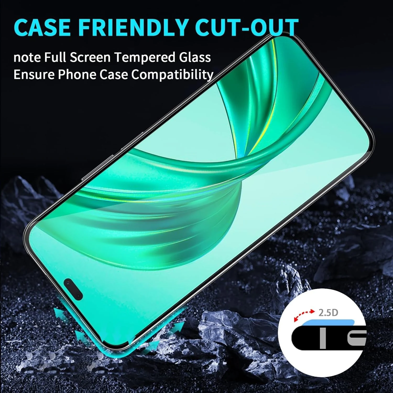 DL3 Mobilak 5D Full Glass Screen Protector For Honor X8B 5D. Black Frame - Clear