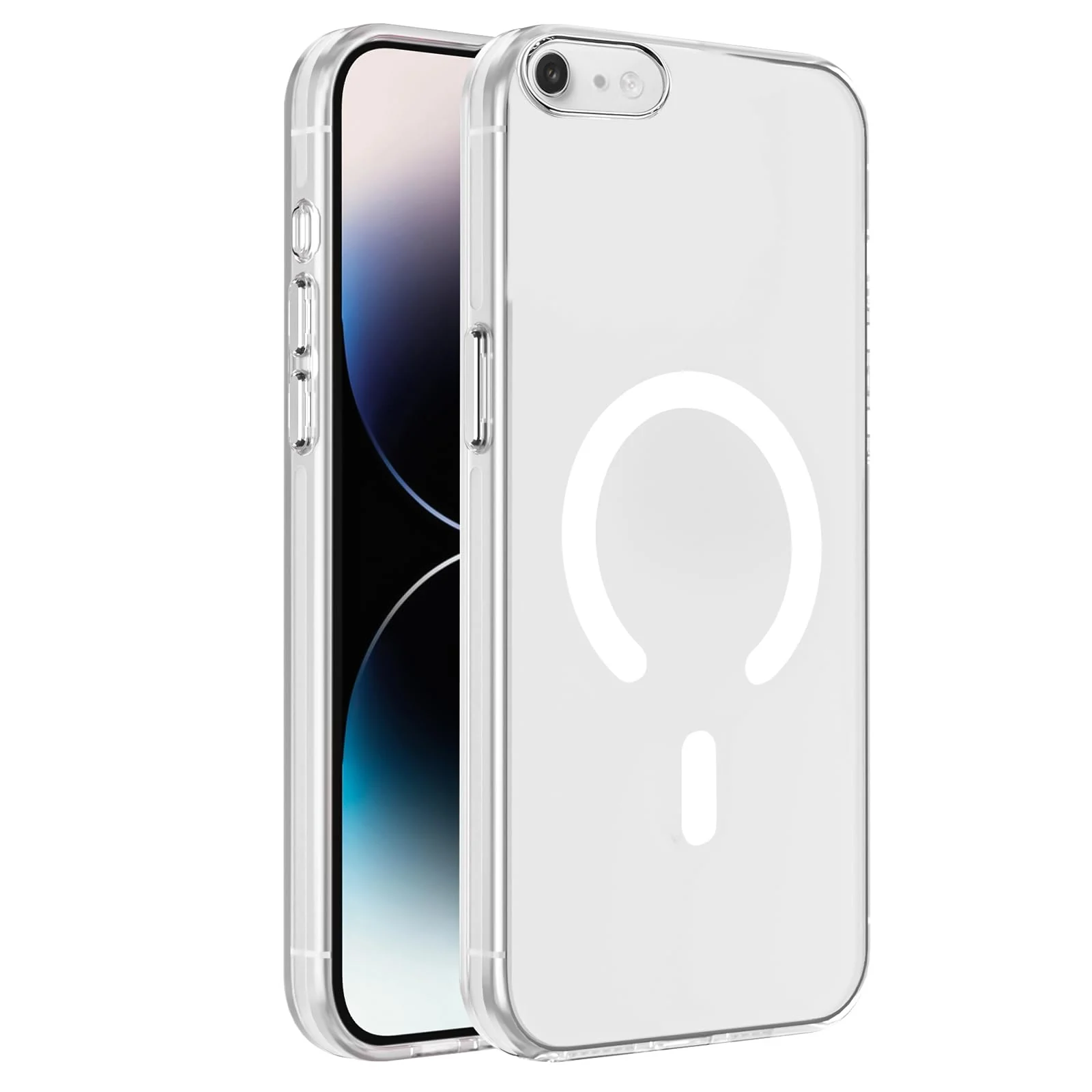 DL3 Mobilak Case For iPhone 7/8, iPhone SE 2022/ SE 2020 Case Crystal Clear [Not Compatible with MagSafe] Soft TPU Gel Case Flexible Silicone Anti-Scratch Transparent TPU Cover - White