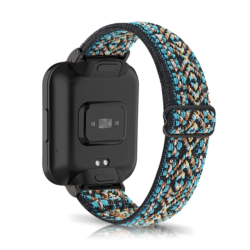 DL3 Mobilak Strap Compatible with Xiaomi Redmi Watch 2 Lite/Poco Watch/Redmi Watch 2 / Horloge 2 Bracelets, Nylon Replacement Strap Sport PU Protective Case + Watch Strap - Embroidery Blue
